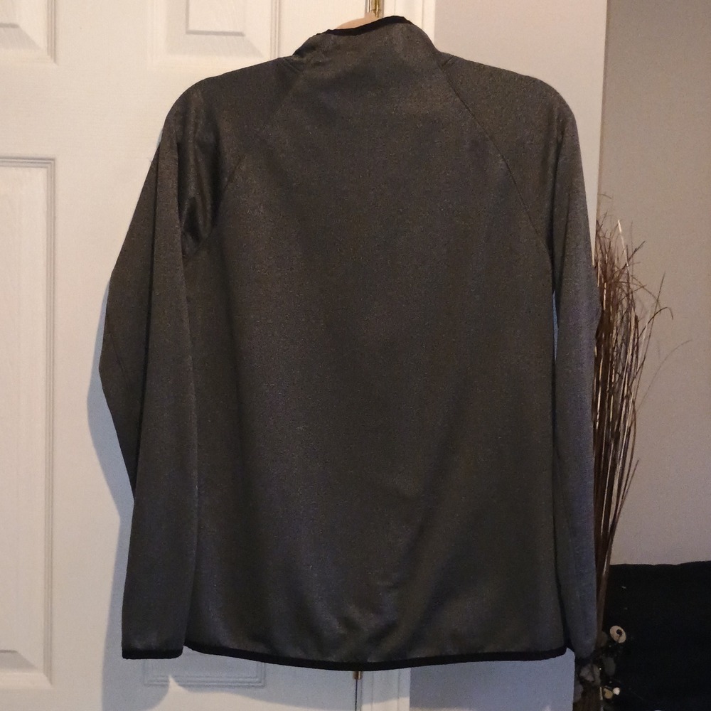 Avia Womens‎ Dark Gray Heathered Quarter Zip Long Sleeve Athletic Pullover Top L - Picture 6 of 12